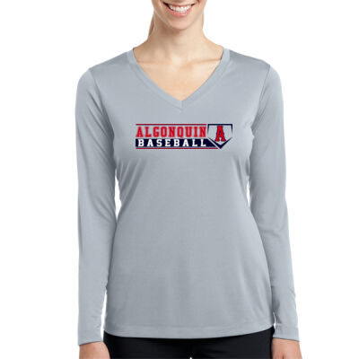 Ladies Long Sleeve V-Neck Performance Tee Thumbnail