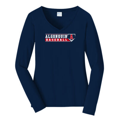 Ladies Long Sleeve Fan Favorite V-Neck Tee Thumbnail